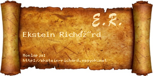 Ekstein Richárd névjegykártya